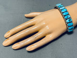 Astonishing Vintage Native American Navajo Morenci Turquoise Sterling Silver Bracelet-Nativo Arts