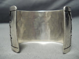 Native American Huge Vintage Hopi Sterling Silver Manuel Hoyungwa Sterling Silver Bracelet-Nativo Arts