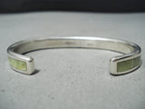 Gorgeous Zuni Gaspeite Sterling Silver Bracelet Native American-Nativo Arts