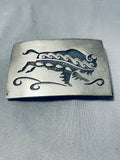 One Of The Best Native American Hopi Artist Vintage Sterling Silver Buckle-Nativo Arts