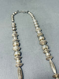 One Of The Bets Vintage Native American Navajo Sterling Silver Bead Necklace-Nativo Arts