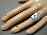 Striking Blue Jay Turquoise Zuni Native American Sterling Silver Ring-Nativo Arts