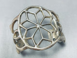 Dreamcatcher Very Rare Huge Vintage Native American Navajo Sterling Silver Bracelet-Nativo Arts