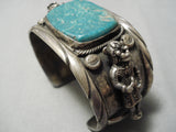 One Of Best Vintage Native American Navajo Turquoise Kachina Sterling Silver Bracelet Old-Nativo Arts