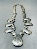 One Of The Most Unique Ever Vintage Native American Navajo Hand Tooled Sterling Silver Necklace-Nativo Arts