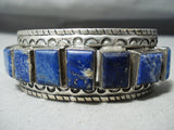 One Of The Best Vintage Native American Navajo Lapis Sterling Silver Bracelet-Nativo Arts