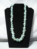 Huge Chunks Of Royston Turquoise Vintage Native American Navajo Sterling Silver Necklace Old-Nativo Arts