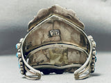Important Vintage Native American Navajo Turquoise Sterling Silver Shell Bracelet-Nativo Arts