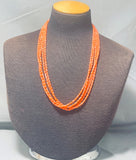 Drop Dead Gorgeous Native American Navajo Pink Coral Sterling Silver Tubule Necklace-Nativo Arts