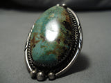 One Of Largest Vintage Native American Navajo Royston Turquoise Sterling Silver Ring Old-Nativo Arts