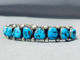 Striking Native American Navajo Sleeping Beauty Turquoise Sterling Silver Signed Bracelet-Nativo Arts