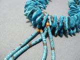 Stunning Vintage Native American Navajo Turquoise Nuggets Coral Necklace Old-Nativo Arts