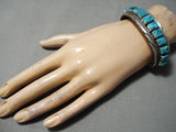 Impressive Vintage Navajo Turquoise Sterling Silver Bracelet Native American-Nativo Arts