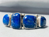 Midnight Sky Lapis Vintage Native American Navajo Sterling Silver Bracelet-Nativo Arts