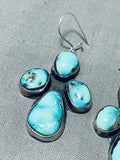 Turquoise Cross Vintage Native American Navajo Sterling Silver Earrings-Nativo Arts