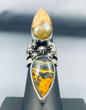 Jake Francosa San Felipe Bumble Bee Jasper Sterling Silver Ring-Nativo Arts