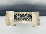 Phenomenal Vintage Native American Navajo Sterling Silver Stamp Nora Bill Bracelet-Nativo Arts