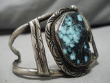 Scarce!! Vintage Native American Navajo Blue Eagle Turquoise Sterling Silver Bracelet Old-Nativo Arts