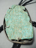 One Of The Largest Royston Turquoise Vintage Native American Navajo Sterling Silver Bolo-Nativo Arts
