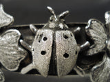 So Unique!! Vintage Native American Navajo Lady Bug Sterling Silver Heavy Bracelet-Nativo Arts