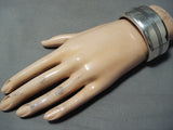 Exceptional Vintage Navajo Native American Sterling Silver Bracelet Old-Nativo Arts