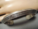 Astonishing Hand Tooled Vintage Native American Navajo Sterling Silver Bracelet-Nativo Arts