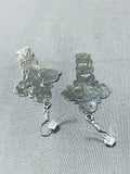 Detailed Native American Navajo Sterling Silver Cross Earrings-Nativo Arts