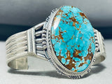 Intense Spiderweb Native American Navajo Turquoise Sterling Silver Bracelet Cuff-Nativo Arts