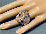 Ben Begaye (d.) Unique Native American Navajo Shell Sterling Silver Frog Ring-Nativo Arts