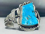 Randy Tom Vintage Native American Navajo Gilbert Turquoise Sterling Silver Bracelet-Nativo Arts