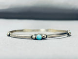 Incredible Vintage Native American Navajo Turquoise Sterling Silver Bangle Bracelet Old-Nativo Arts