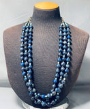 One Of The Best And Unique Native American Navajo Rounded Lapis Heishi Necklace-Nativo Arts