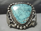 One Of The Best Vintage Native American Navajo Lone Mountain Turquoise Sterling Silver Bracelet-Nativo Arts
