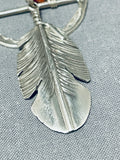 Ben Begaye (d.) Native American Navajo Coral Sterling Silver Dreamcatcher Pendant-Nativo Arts