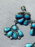 Wonderful Vintage Native American Zuni Turquoise Sterling Silver Earrings-Nativo Arts