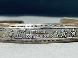 Extreme Detail Vintage Native American Navajo Sterling Silver Storyteller Bracelet-Nativo Arts