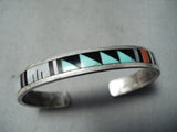 Impressive Vintage Navajo Turquoise Sterling Silver Bracelet Native American Old-Nativo Arts