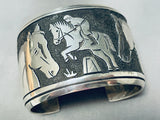Horse Rider Vintage Thomas Singer Native American Navajo Sterling Silver Bracelet-Nativo Arts