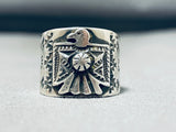 Focused Detail From Artist Native American Navajo Sterling Silver Ring-Nativo Arts