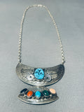 Best Rich Begay Vintage Native American Navajo Turquoise Sterling Silver Necklace-Nativo Arts