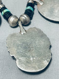 Unique Vintage Native American Navajo Turquoise Heishi Sterling Silver Necklace-Nativo Arts