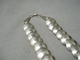 Unique Vintage Native American Navajo Sterling Silver Pillow Necklace-Nativo Arts