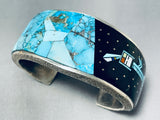 Symbolic Important Yeibichai Native American Navajo Turquoise Sterling Silver Bracelet-Nativo Arts