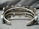Incredible Vintage Native American Navajo Blue Gem Turquoise Sterling Silver Native Bracelet-Nativo Arts
