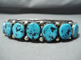 Important Vintage Native American Navajo Sleeping Beauty Turquoise Sterling Silver Bracelet-Nativo Arts