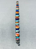 Extremely Detailed Vintage Native American Navajo Turquoise Sterling Silver Link Bracelet-Nativo Arts