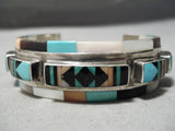 One Of The Most Detailed Vintage Native American Zuni Turquoise Sterling Silver Bracelet-Nativo Arts