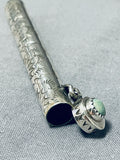 Fantastic Native American Navajo Royston Turquoise Sterling Silver Toothpick Holder Signed-Nativo Arts