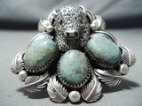 Unbelievable Navajo Turquoise Sterling Silver Buffalo Ring Native American-Nativo Arts