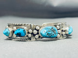 Superb Vintage Native American Navajo 5 Morenci Turquoise Sterling Silver Bracelet-Nativo Arts